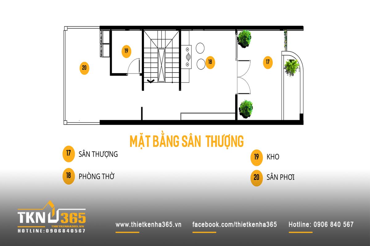 Thiết kế nhà phố 4 tầng tại Kiên Giang “thấu hiểu” nếp sinh hoạt của từng thành viên trong gia đình 10 Tầng thượng bố trí phòng thờ, sân thượng và sân phơi, tạo không gian yên tĩnh và thoáng đãng