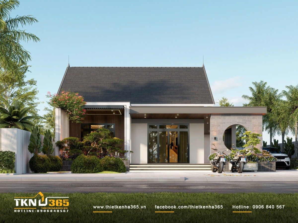 Biệt thự 1 tầng 100m2 dễ tối ưu công năng, đảm bảo sự kết nối với cảnh quan thiên nhiên xung quanh