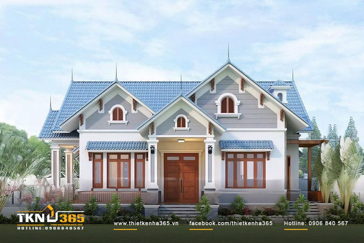 Mẫu biệt thự 1 tầng mái thái 200m2 được nhiều gia chủ Việt Nam lựa chọn nhờ thích nghi tốt với điều kiện thời tiết