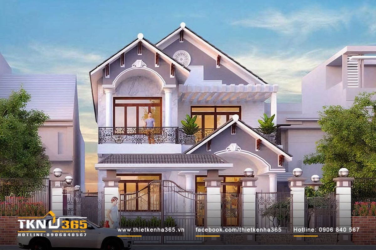 Mẫu Biệt Thự 2 Tầng 10x15m Đẹp, Hiện Đại & Tối Ưu Công Năng 8 Mẫu biệt thự 2 tầng mái thái 10x15 chống nóng hiệu quả nhờ kết cấu mái dốc