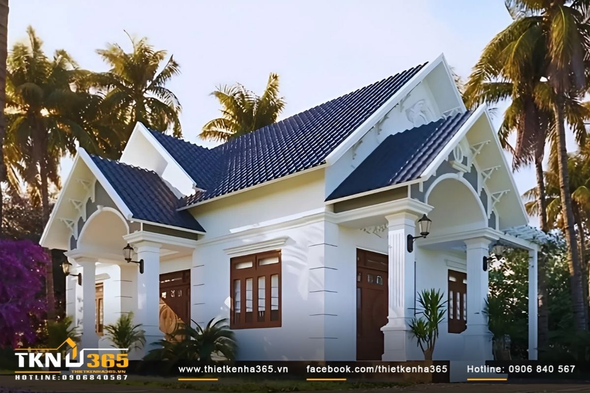 Mẫu nhà cấp 4 6x20m mái thái phù hợp với thời tiết nóng ẩm tại Việt Nam