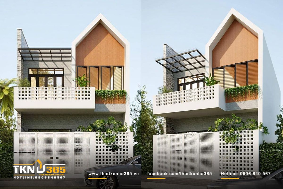 Mẫu nhà phố 6x12m hiện đại 2 tầng dễ dàng bố trí 2 - 3 phòng ngủ, đáp ứng nhu cầu sử dụng của các thành viên trong gia đình