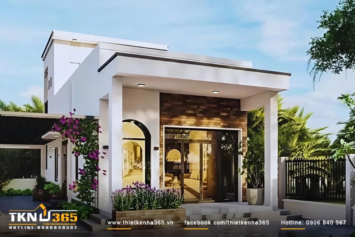Mẫu nhà 6x12m đẹp với gác lửng giúp tăng không gian sử dụng mà vẫn tối ưu chi phí