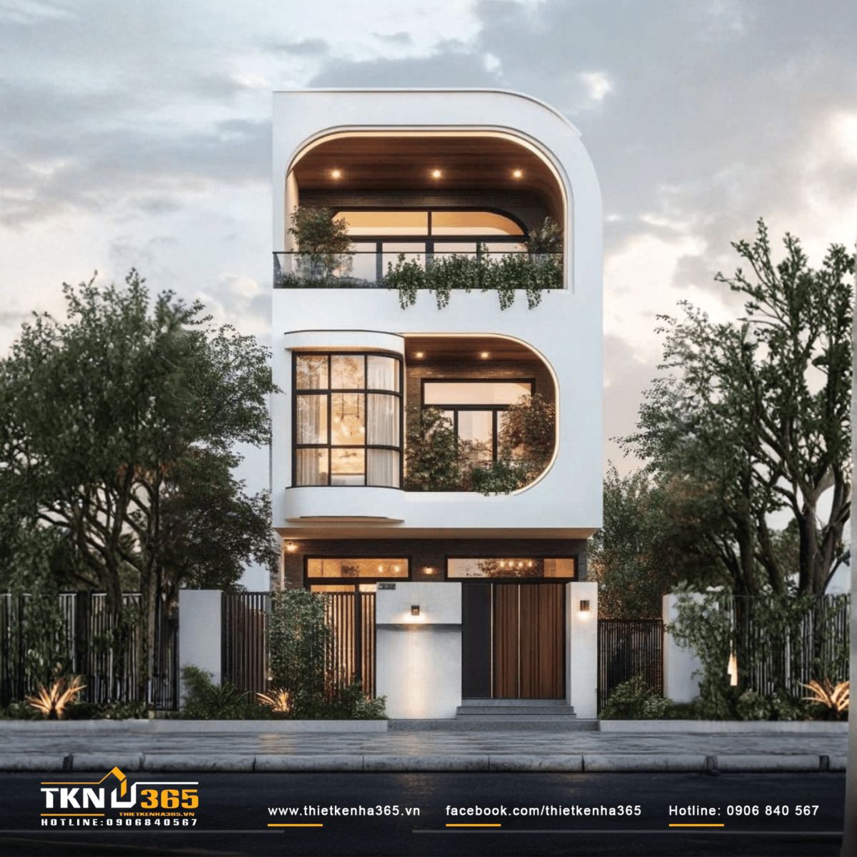 Mẫu nhà 1 trệt 2 lầu 6x15m có 4 - 5 phòng ngủ, phù hợp với gia đình nhiều thế hệ