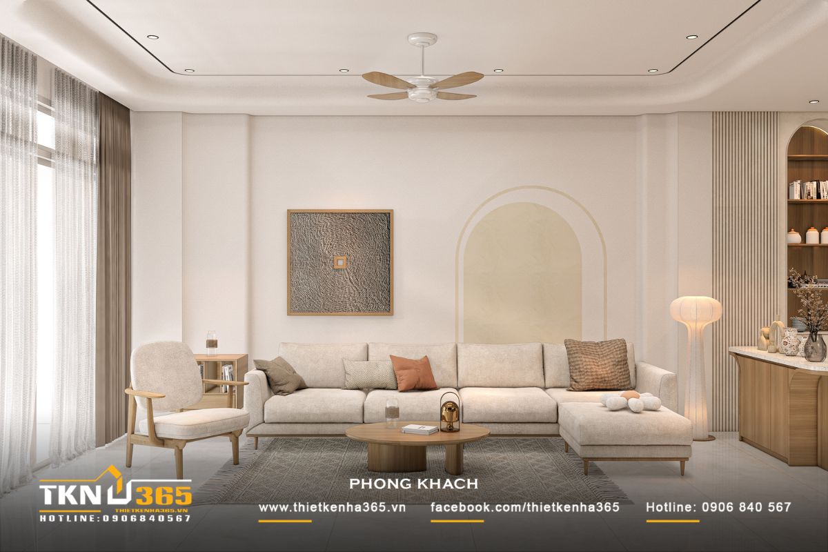 T’S House - Thiết kế nhà phố 3 tầng hiện đại, mạch lạc trong hình khối, ấm áp trong trải nghiệm 13 Ánh sáng tự nhiên được khai thác tối đa qua hệ cửa kính lớn, kết hợp rèm mỏng giúp điều tiết ánh sáng linh hoạt theo từng thời điểm trong ngày