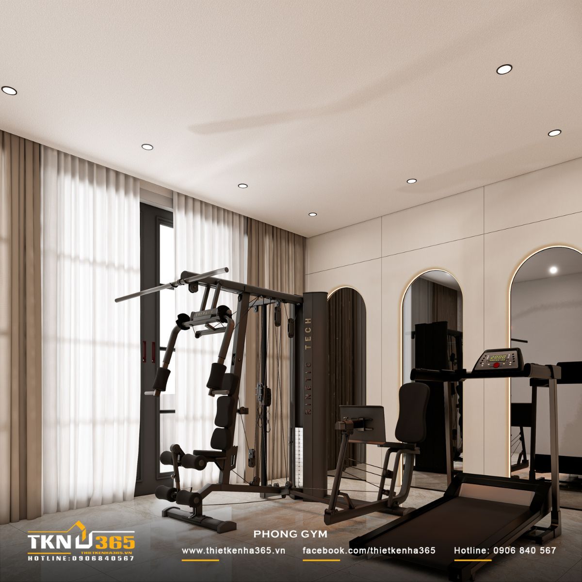T’S House - Thiết kế nhà phố 3 tầng hiện đại, mạch lạc trong hình khối, ấm áp trong trải nghiệm 46 Không gian tận dụng tối đa ánh sáng tự nhiên qua hệ cửa lớn, kết hợp thông gió hiệu quả, tạo cảm giác thoáng đãng và dễ chịu khi luyện tập
