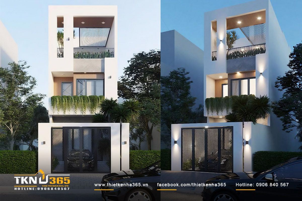30+ Mẫu Nhà Phố 3 Tầng 5x20m Đẹp + Bản Vẽ & Chi Phí Xây Dựng Chi Tiết 2026 14 Mẫu nhà phố 3 tầng 5x20m có sân thượng tăng thêm khoảng xanh mát mẻ, rút ngắn khoảng cách giữa con người, kiến trúc và thiên nhiên