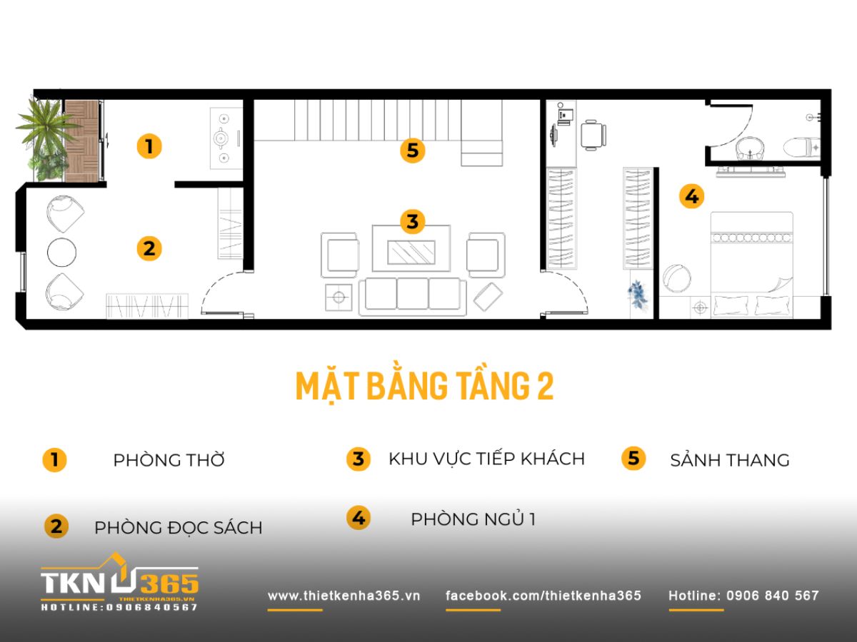 30+ Mẫu Nhà Phố 3 Tầng 5x20m Đẹp + Bản Vẽ & Chi Phí Xây Dựng Chi Tiết 2026 9 Bản vẽ mặt bằng tầng 3 nhà phố 3 tầng 5x20m với phòng ngủ phụ và phòng thờ trang nghiêm, ấm cúng