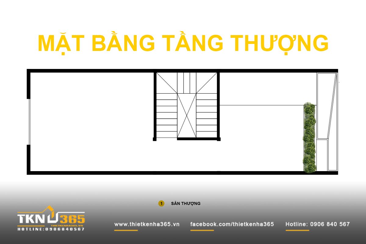 Sân thượng là lớp không gian cuối cùng, nơi cây xanh tiếp tục tham gia điều hòa nhiệt và tạo khoảng thở cho nhà phố 4 tầng