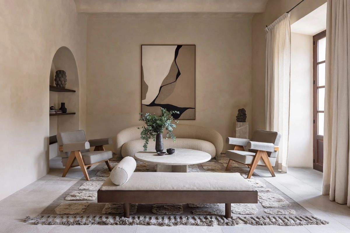 Những khoảng trống hợp lý trong thiết kế nhà ở theo phong cách wabi sabi đảm bảo tổng thể cân bằng và có chiều sâu (Ảnh: Sưu tầm)