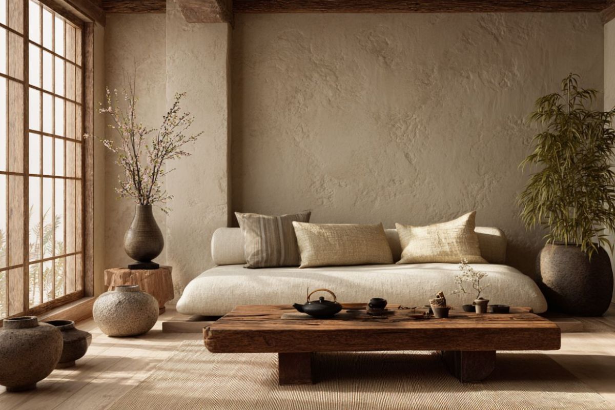 Phong cách wabi sabi có thể kết hợp với phong cách thiết kế khác nhưng cần đảm bảo tính chừng mực (Ảnh: Sưu tầm)