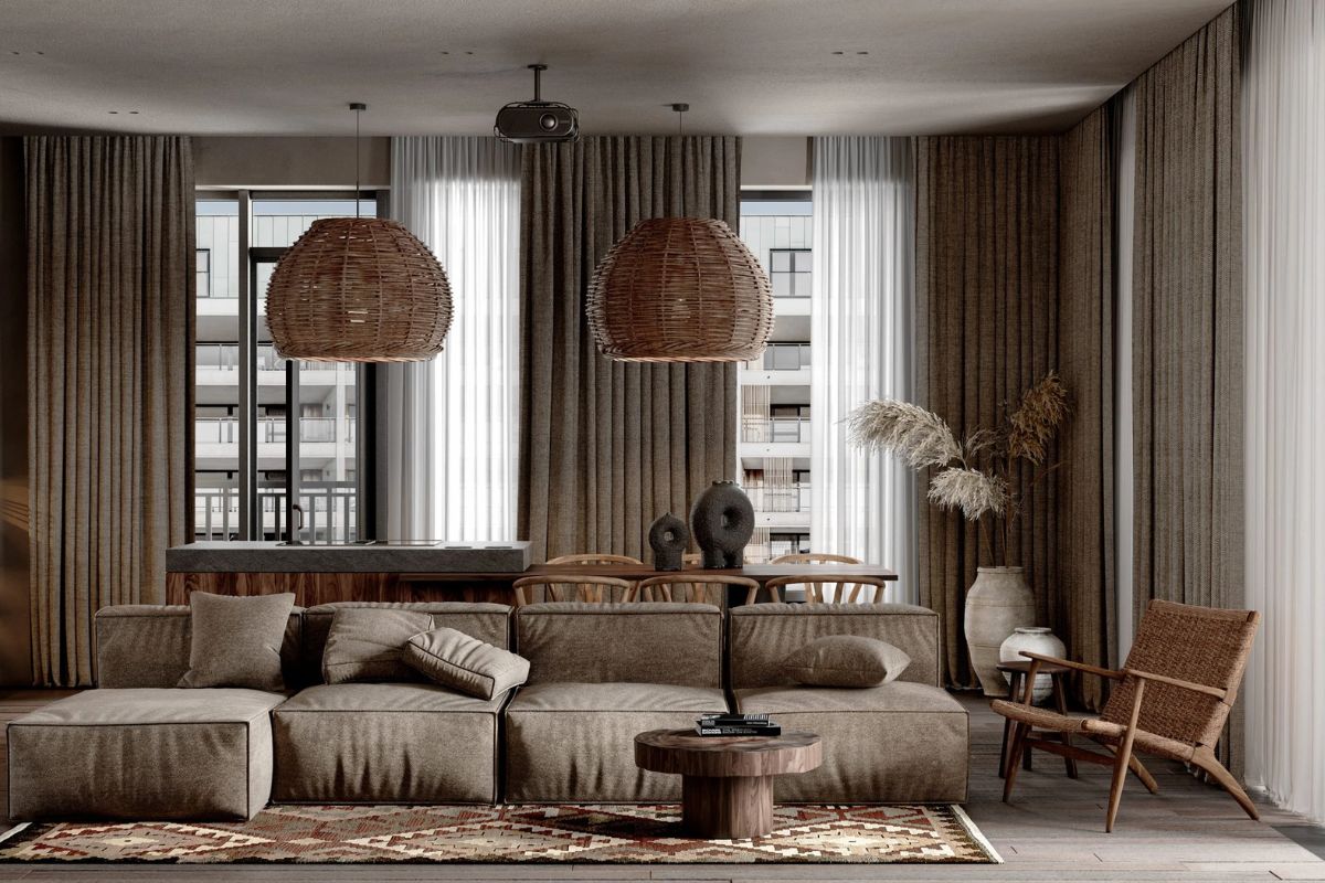 Bảng màu trung tính trang nhã chiếm ưu thế trong phong cách wabi sabi (Ảnh: Sưu tầm)