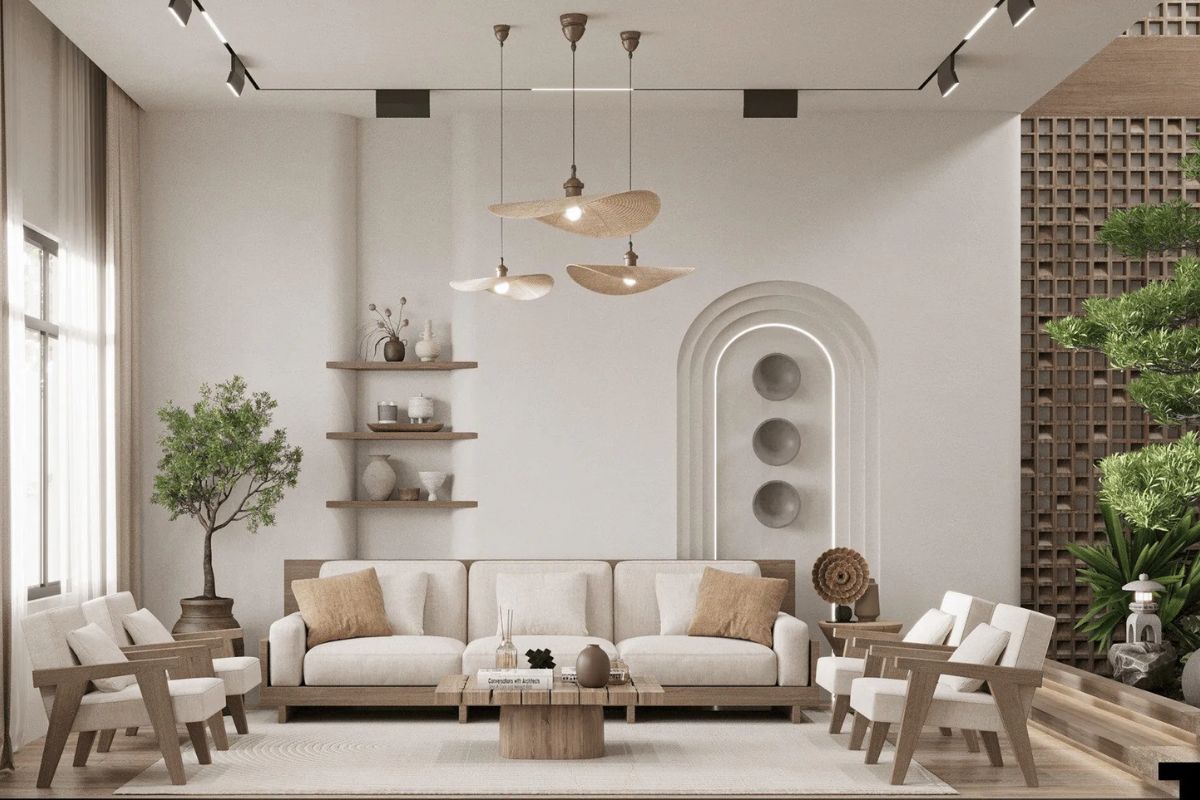 Phong cách wabi sabi kiến tạo không gian sống tĩnh lặng và ấm cúng, giúp con người thư giãn thoải mái (Ảnh: Sưu tầm)