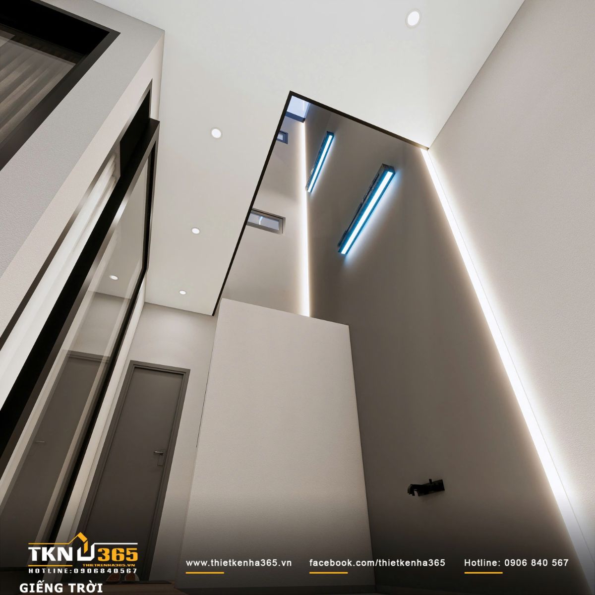 Thiết kế nội thất biệt thự phố 2 tầng H’S House : Không gian sống cân bằng giữa tiện nghi và vi khí hậu 10 Giếng trời mở ra trục thông gió và lấy sáng, giúp không khí lưu thông và duy trì trạng thái dễ chịu cho các không gian bên trong