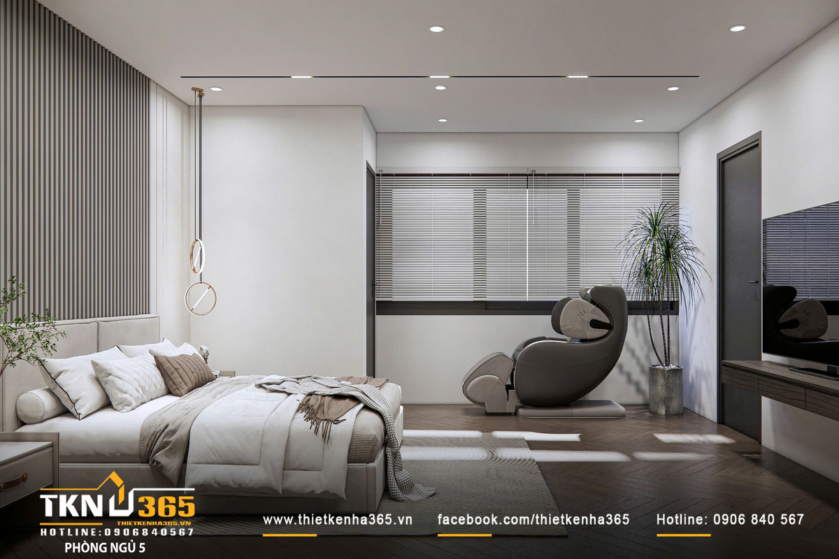 Thiết kế nội thất biệt thự phố 2 tầng H’S House : Không gian sống cân bằng giữa tiện nghi và vi khí hậu 39 Góc thư giãn mở rộng với ghế lounge cạnh cửa sổ, nơi ánh sáng tự nhiên được kiểm soát qua hệ rèm, tạo cảm giác nghỉ ngơi trọn vẹn
