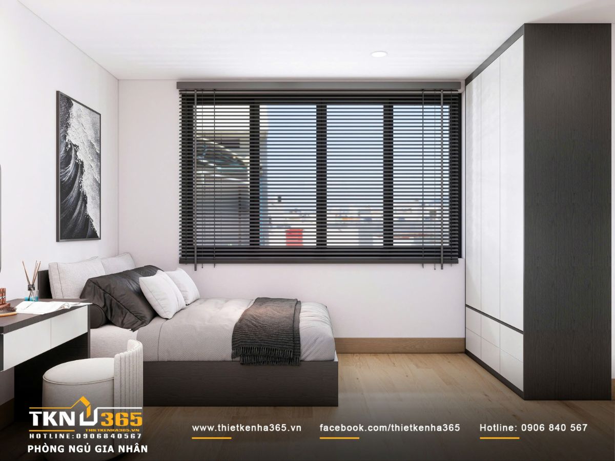 Thiết kế nội thất biệt thự phố 2 tầng H’S House : Không gian sống cân bằng giữa tiện nghi và vi khí hậu 42 Hệ cửa sổ lớn kết hợp rèm giúp kiểm soát ánh sáng linh hoạt, mang lại sự thông thoáng và cảm giác dễ chịu suốt cả ngày