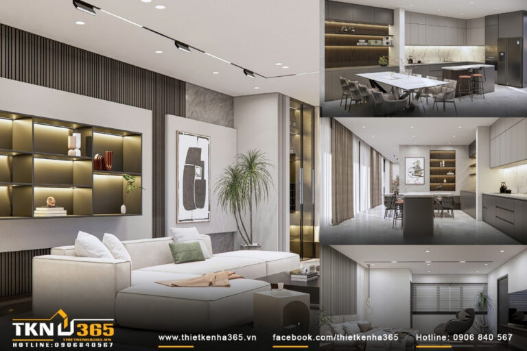 Thiết kế biệt thự hiện đại 3 tầng của chị Hương