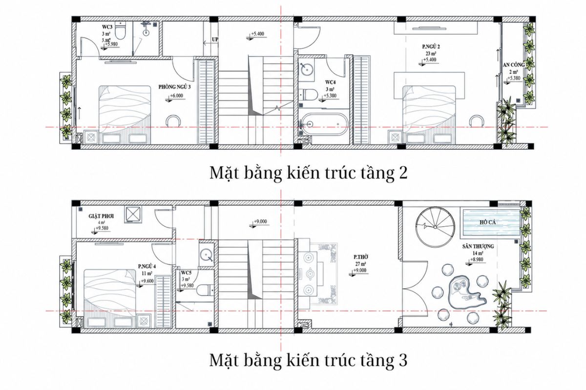 Nhà 1 trệt 1 lửng 2 lầu dành riêng các tầng lầu cho không gian sinh hoạt riêng tư (Ảnh: Sưu tầm)