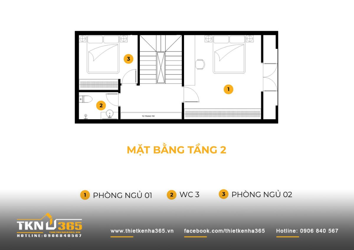 Phòng ngủ của nhà phố 6 tầng được bố trí tiếp cận ban công xanh nhằm tăng đối lưu không khí và giữ cảm giác nghỉ ngơi luôn thoáng sáng