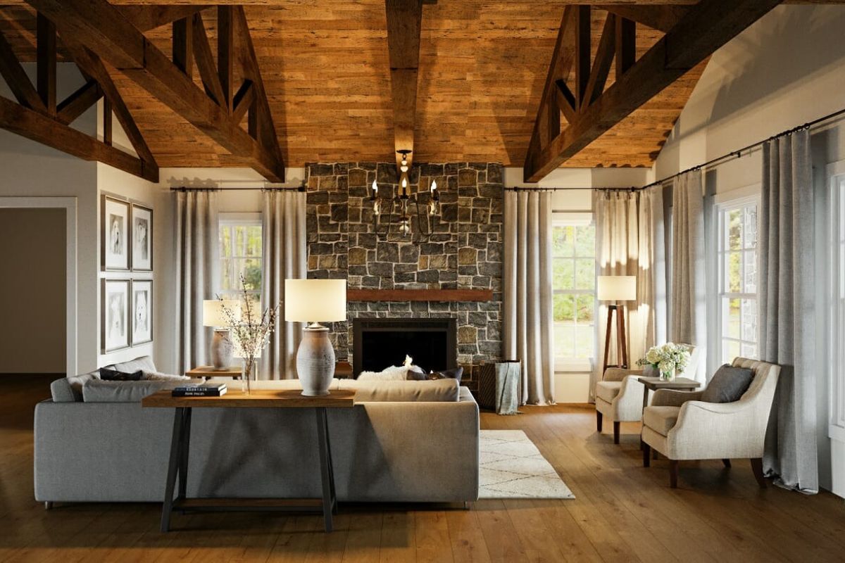 Phong Cách Rustic Là Gì? Đặc Trưng, Vật Liệu & Cách Ứng Dụng Trong Thiết Kế Nội Thất 12 Vải thô kết hợp ánh sáng màu vàng ấm phù hợp với tinh thần Rustic (Ảnh: Sưu tầm)