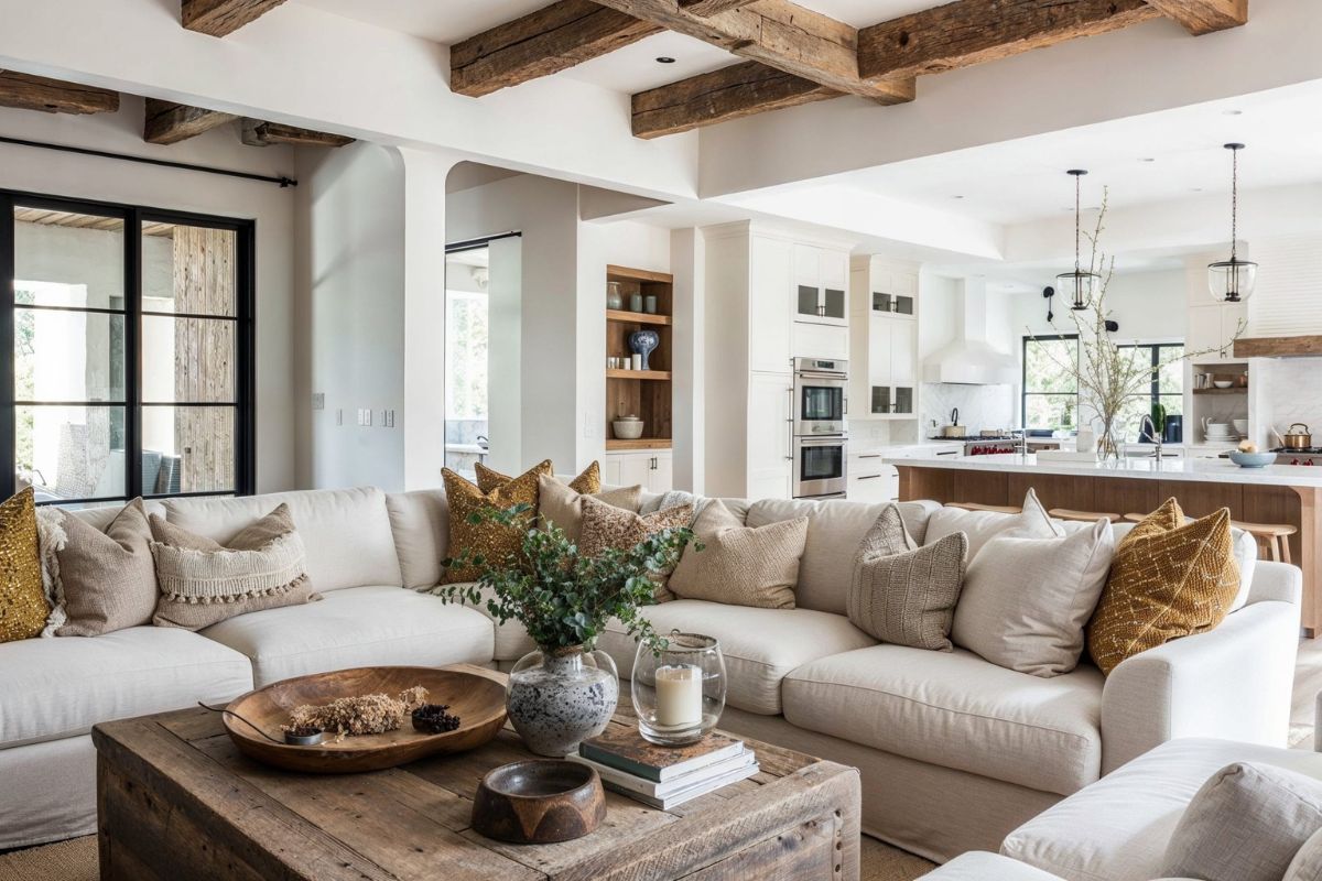 Phong Cách Rustic Là Gì? Đặc Trưng, Vật Liệu & Cách Ứng Dụng Trong Thiết Kế Nội Thất 15 Mẫu nhà phong cách Rustic hiện đại tạo cảm giác thư giãn nhờ vật liệu tự nhiên và bảng màu ấm (Ảnh: Sưu tầm)