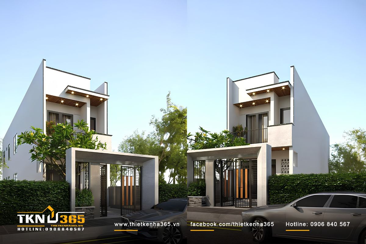 Mẫu nhà 1 trệt 1 lầu 4x20 với 4 phòng ngủ bố trí đều ở cả hai tầng