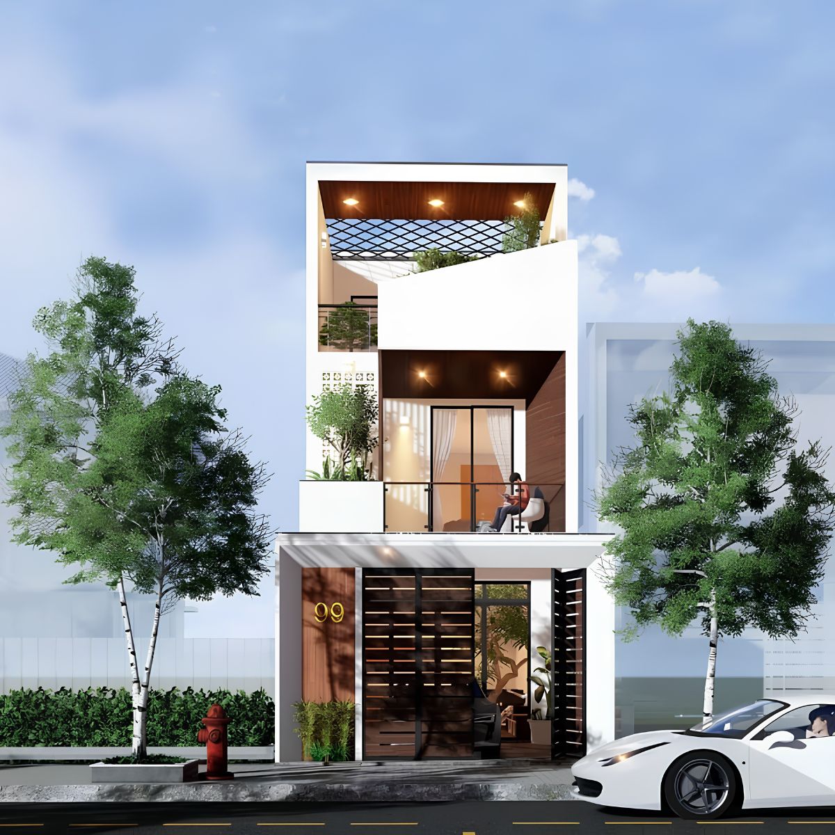 Thiết kế nhà 1 trệt 1 lửng 1 lầu 4x12 dễ dàng phân chia rõ ràng khu vực sinh hoạt chung và riêng (Ảnh: Sưu tầm)