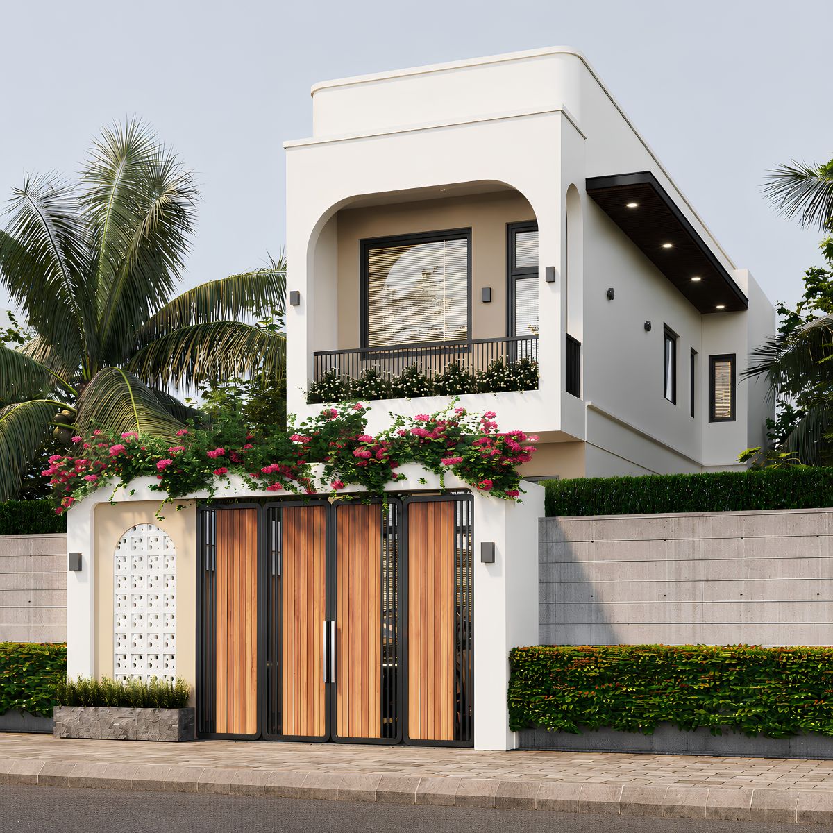 Mẫu nhà 1 trệt 1 lửng 1 lầu 4x16 thoáng sáng hơn nhờ ưu tiên sử dụng gam màu trung tính (Ảnh: Sưu tầm)
