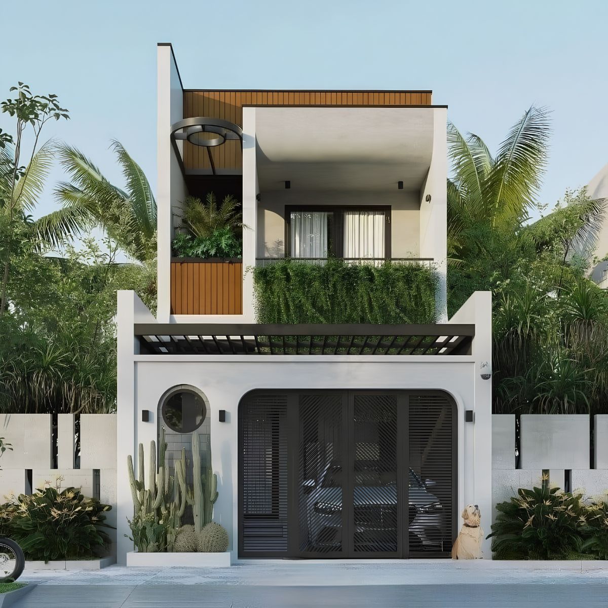 Mẫu nhà 1 trệt 1 lửng 1 lầu 4x16 có gara ô tô (Ảnh: Sưu tầm)