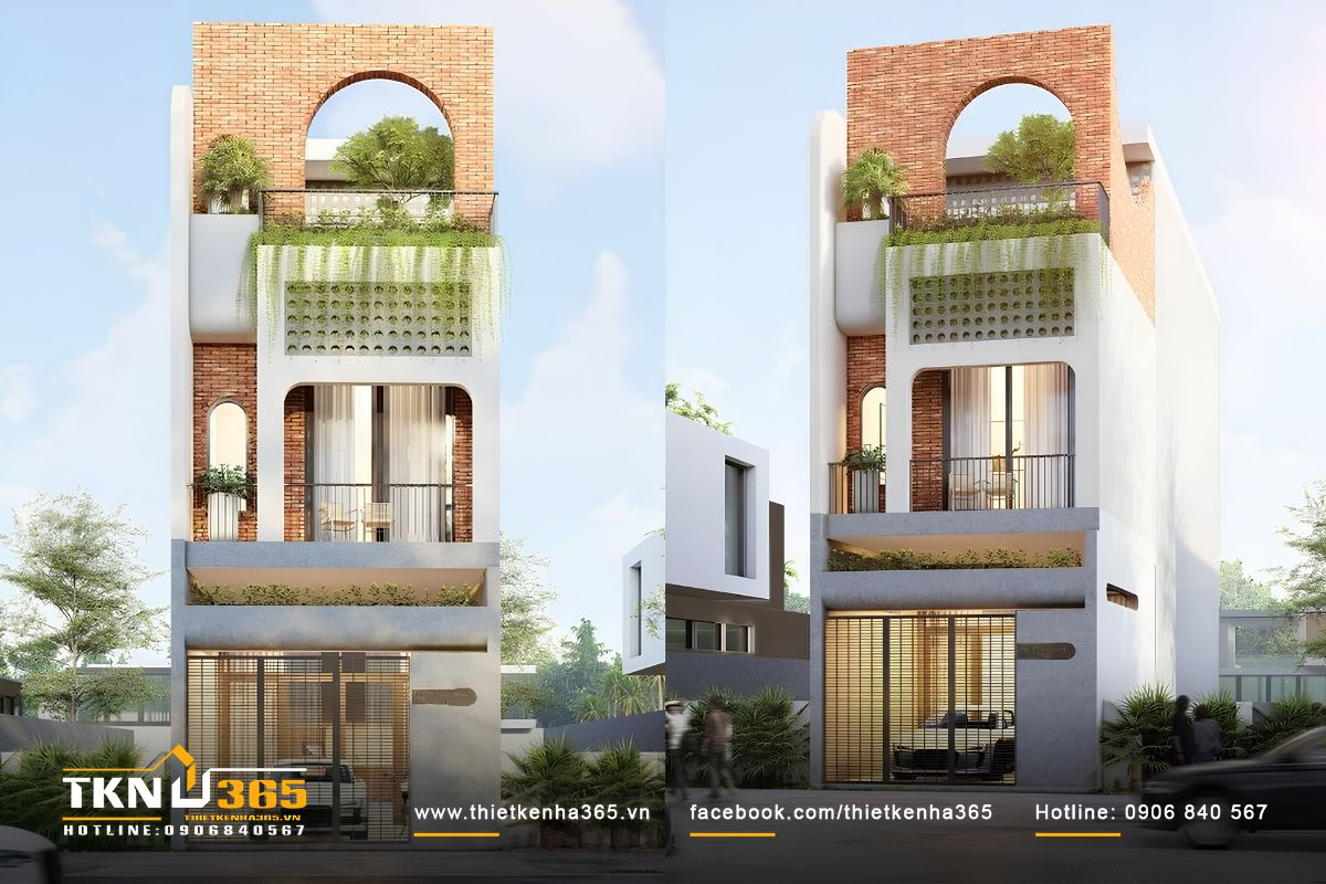 Mẫu thiết kế nhà 6x14 1 trệt 1 lầu 1 tum là lựa chọn tối ưu của nhiều gia đình tại đô thị