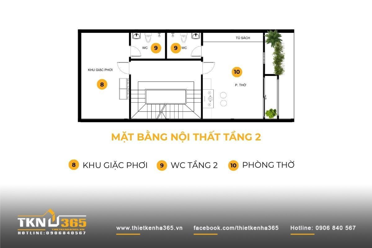 Bản vẽ mặt bằng lầu 2 nhà 1 trệt 2 lầu 4x12