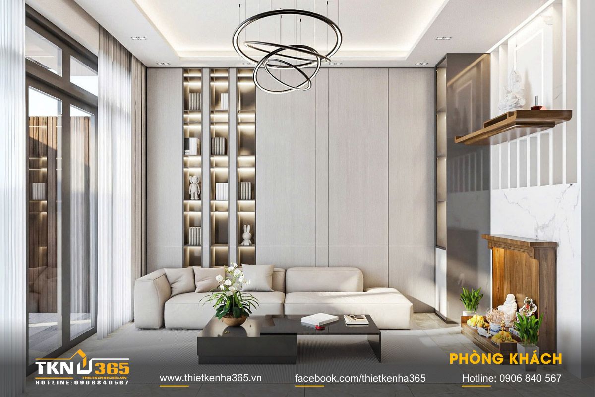 Bố trí công năng nhà 4x12 rộng thoáng và đầy đủ tiện nghi, đảm bảo khả năng lấy sáng và thông gió tự nhiên