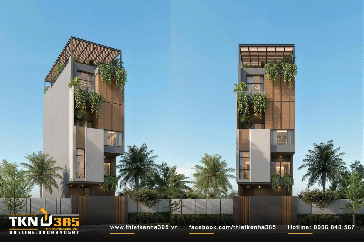 Thiết Kế Nhà Phố 5 Tầng 6x16m Hiện Đại Với 9 Phòng Ngủ