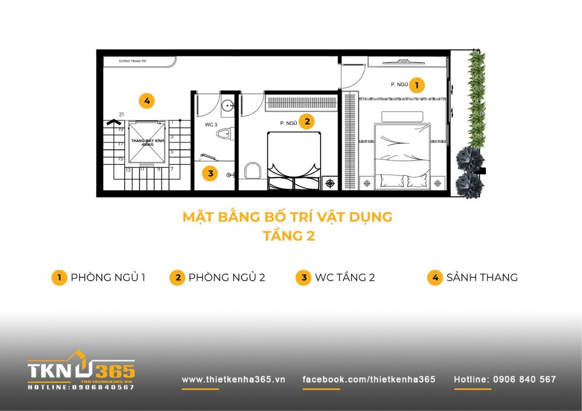 Nhà phố 6 tầng 6x18m và cách giữ sự gắn kết của gia đình qua những không gian được phân tầng 7 Hai phòng ngủ bố trí tại tầng hai giúp nhà phố 6 tầng đáp ứng nhu cầu nghỉ ngơi của các thành viên trẻ mà vẫn đảm bảo sự kết nối thông qua sảnh thang chung