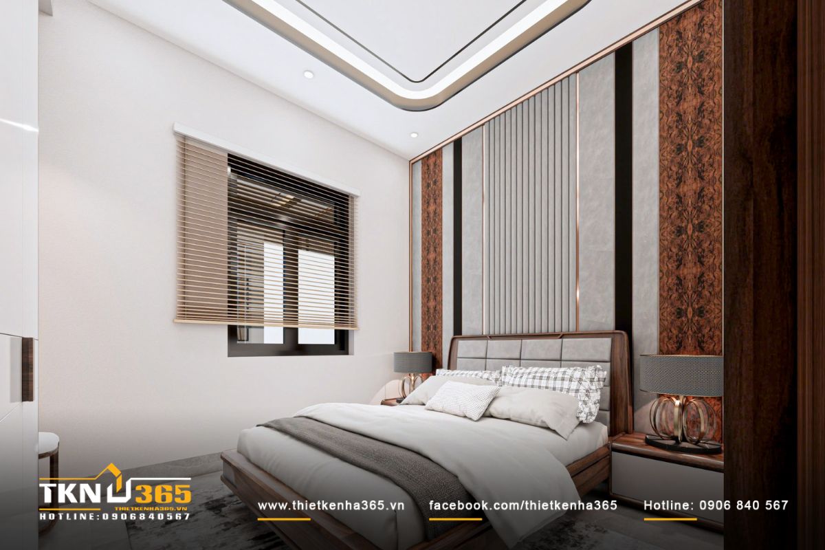 Hệ cửa sổ mở trực tiếp ra sân vườn giúp không gian phòng ngủ luôn thoáng sáng và dễ chịu suốt cả ngày