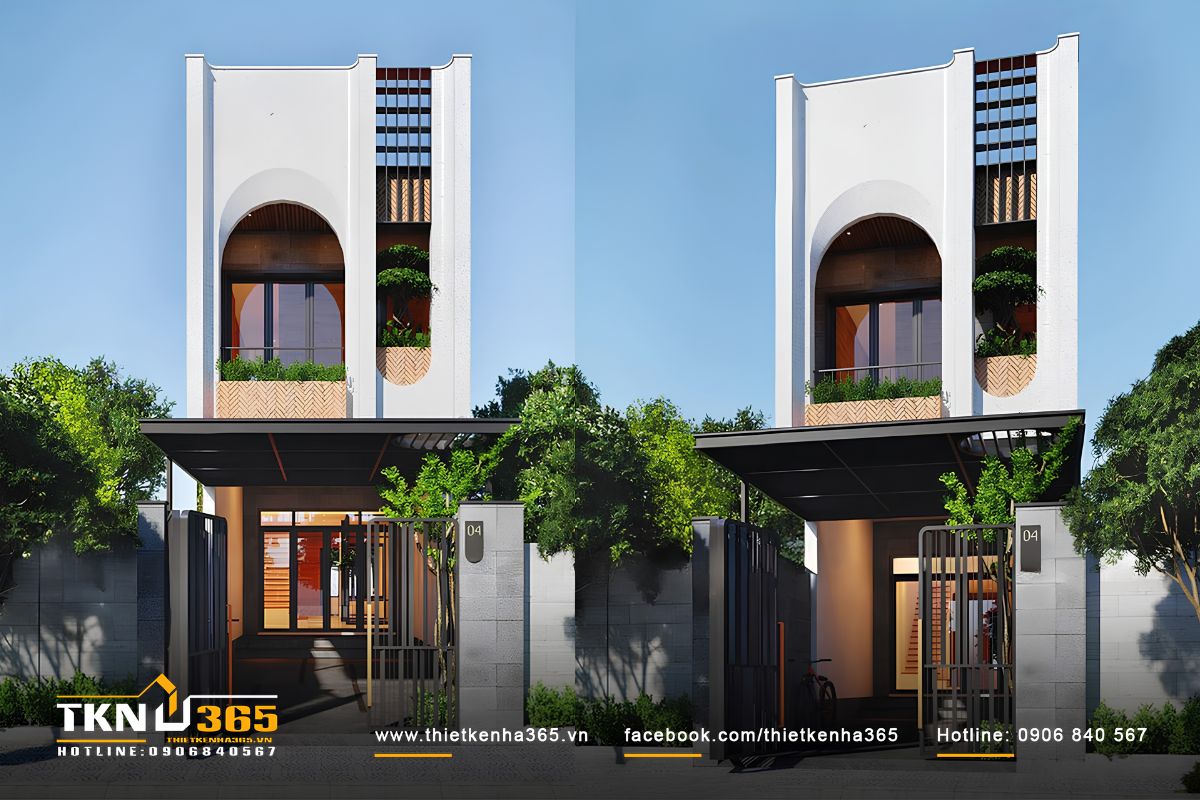 Nhà phố 2 tầng phong cách hiện đại ở Biên Hòa do Thiết Kế Nhà 365 thiết kế - thi công trọn gói