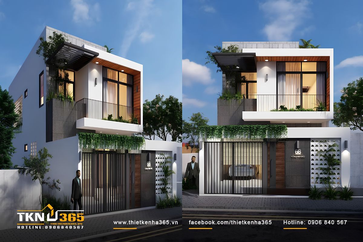 Mẫu nhà 2 tầng 7x12 đẹp với 4 phòng ngủ, đáp ứng nhu cầu sử dụng của tất cả các thành viên trong gia đình