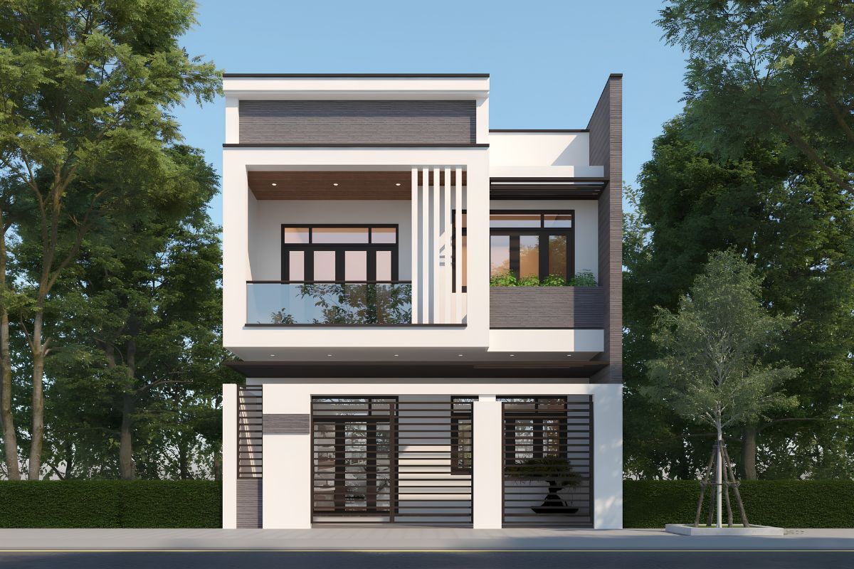 Thiết kế mặt tiền nhà 7x12 phù hợp với nhiều phong cách kiến trúc khác nhau (Ảnh: Sưu tầm)