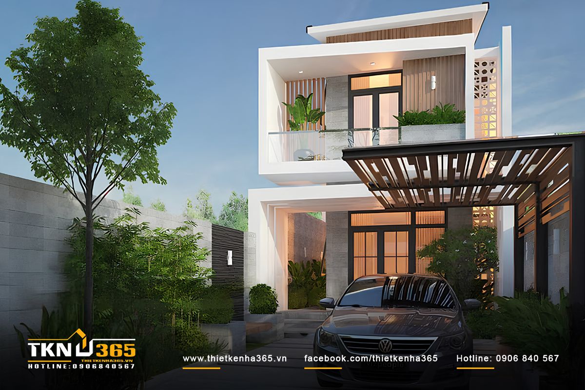 Mẫu nhà đẹp diện tích 7x15m 2 tầng với 3 phòng ngủ rộng thoáng