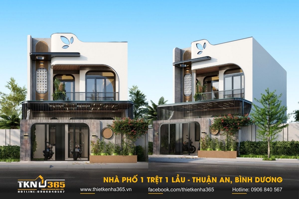 Mẫu nhà 1 trệt 1 lầu 7x15m có thể thiết kế 3 - 5 phòng ngủ, đáp ứng nhu cầu sử dụng của gia đình nhiều thế hệ