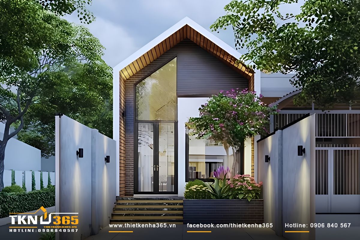 Mẫu nhà đẹp 4x20 1 tầng thiết kế hiện đại với gam màu trung tính chủ đạo