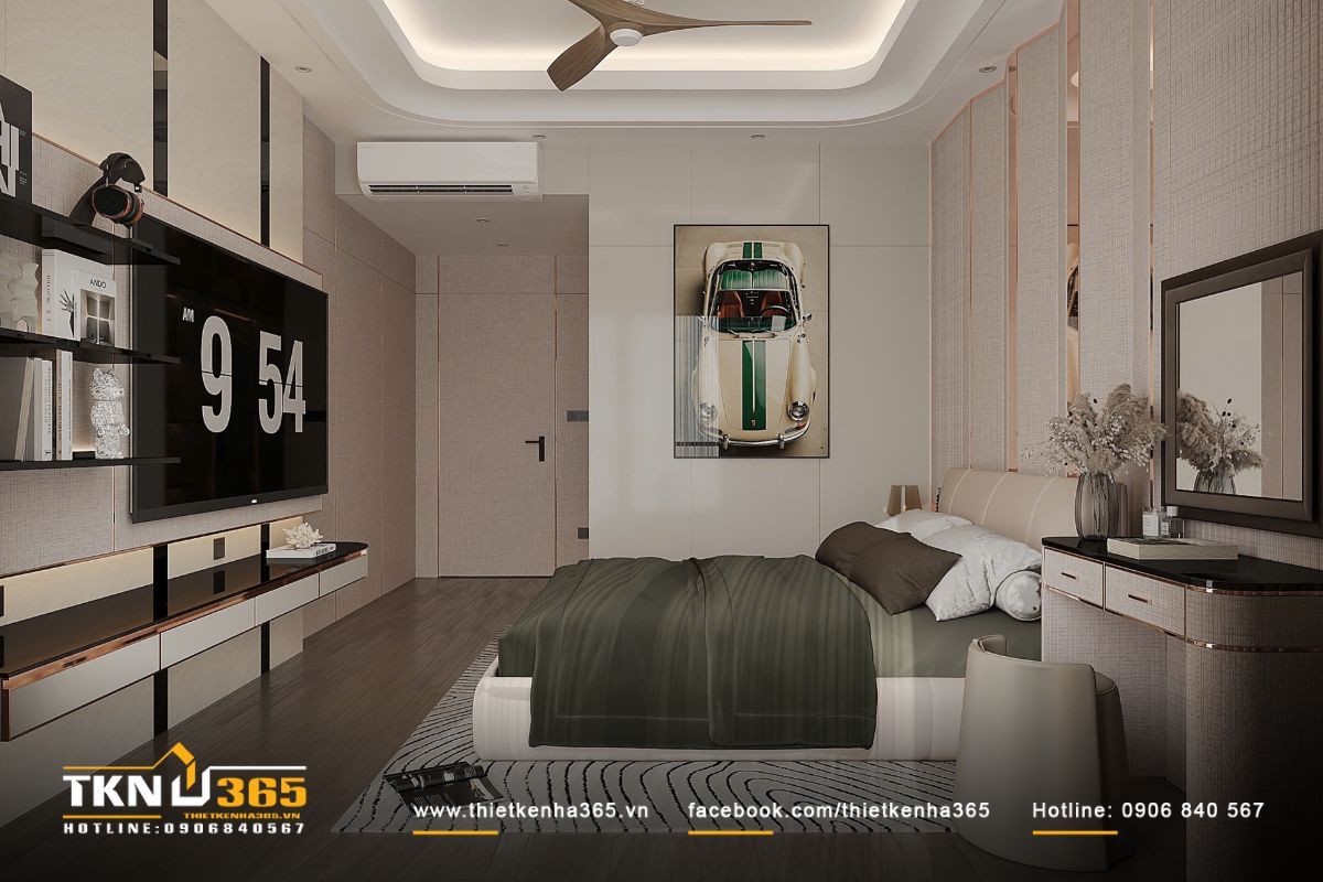 Thiết kế nhà 90m2 1 trệt 1 lầu cần bố trí số lượng phòng ngủ theo nhu cầu sử dụng, tránh ảnh hưởng đến diện tích không gian chung