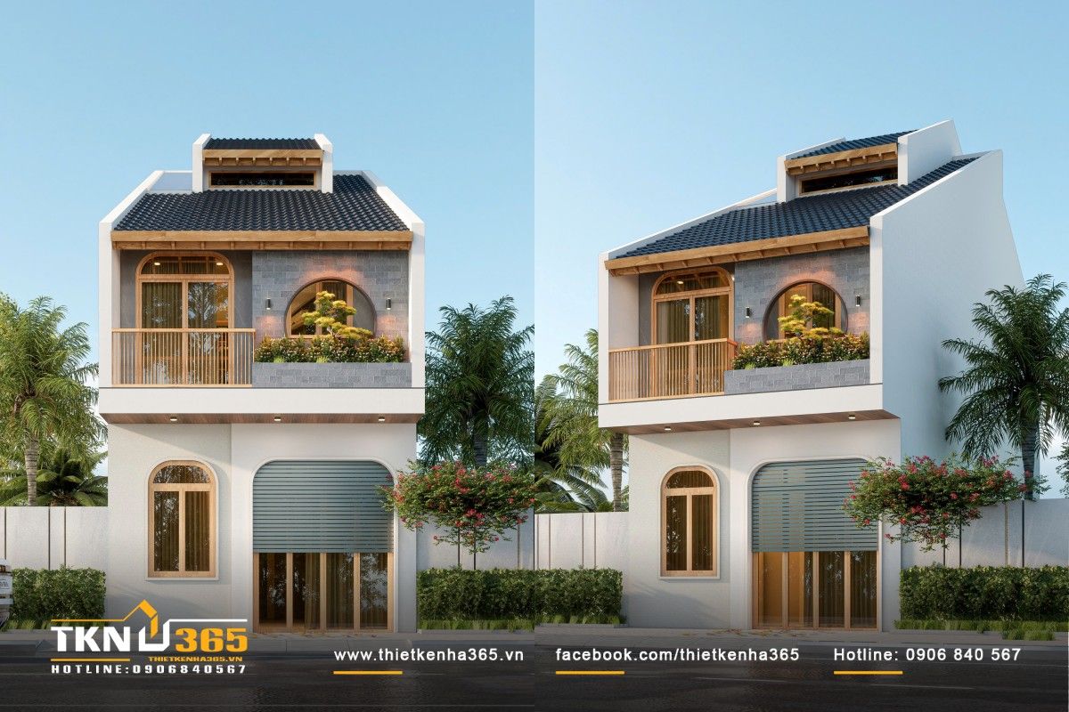 Mẫu nhà 1 trệt 1 lầu 3 phòng ngủ 1 phòng thờ đẹp phân chia công năng rõ ràng cho gia đình 4 - 6 thành viên