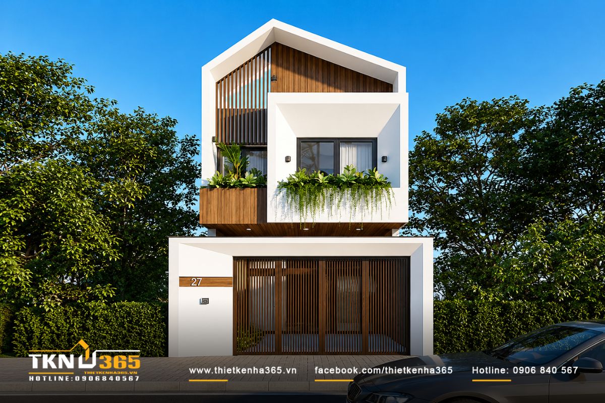 Mẫu nhà 1 trệt 1 lầu 3 phòng ngủ 1 phòng thờ đẹp có thể xây dựng trên nhiều diện tích đất khác nhau
