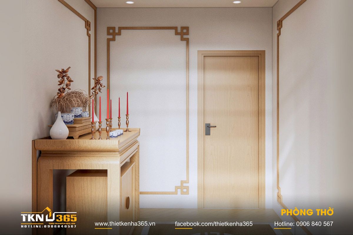 Phòng thờ và phòng ngủ nên được phân vùng hợp lý để đảm bảo tính trang nghiêm và sự riêng tư cần thiết