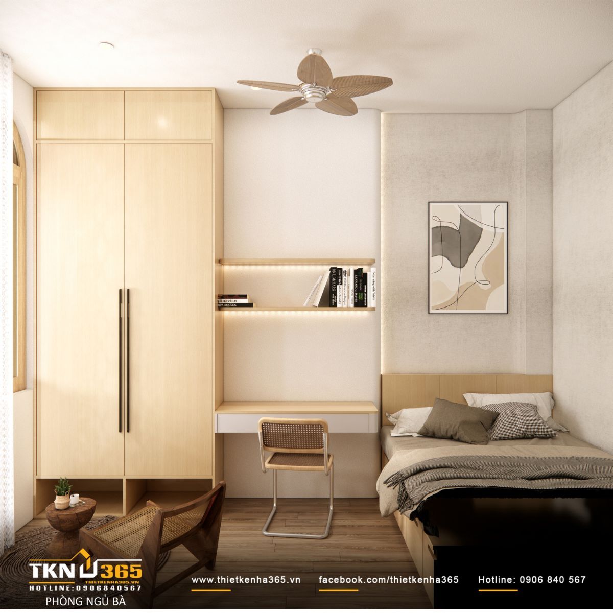 Gia đình có người lớn tuổi nên lựa chọn mẫu nhà 1 trệt 1 lầu 4x13 đẹp có phòng ngủ ở tầng trệt