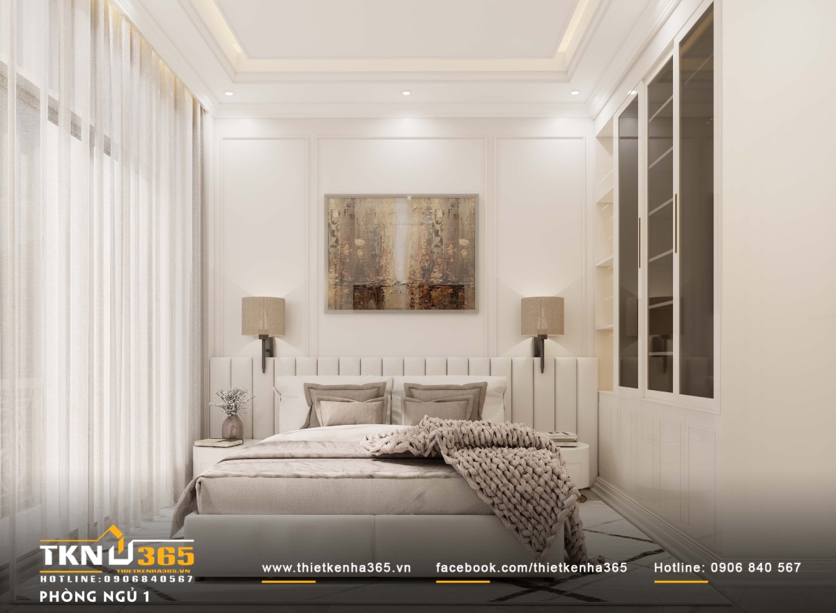 35+ Mẫu Nhà Tân Cổ Điển 3 Tầng Đẹp, Sang Trọng Và Cân Đối 17 Số lượng phòng ngủ trong mẫu nhà 3 tầng tân cổ điển cần cân đối với diện tích sàn, số thành viên và nhu cầu sinh hoạt chung