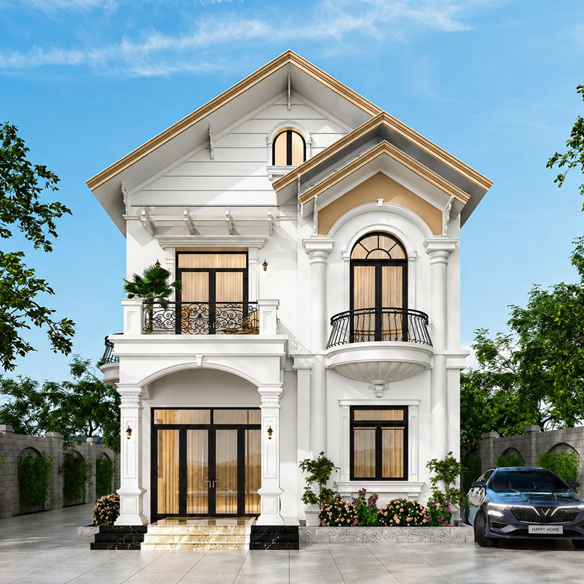 99+ Mẫu Thiết Kế Nhà Mái Thái Đẹp, Hiện Đại Và Đáng Xây Nhất 19 Mẫu thiết kế nhà mái Thái gồm 4 phòng ngủ là sự lựa chọn tối ưu cho gia đình nhiều thế hệ (Ảnh: Sưu tầm)