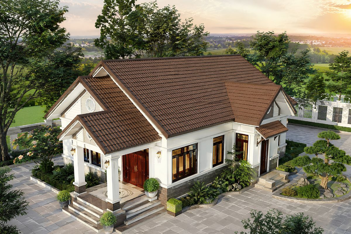 99+ Mẫu Thiết Kế Nhà Mái Thái Đẹp, Hiện Đại Và Đáng Xây Nhất 22 Hệ mái Thái lợp tôn giả ngói có chi phí thấp cùng quy trình thi công đơn giản (Ảnh: Sưu tầm)