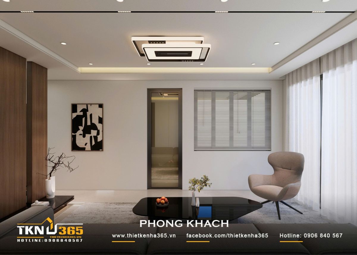 Nhà phố 2 tầng hiện đại của chị Hương tích hợp quán cà phê nhưng vẫn giữ sự riêng tư cho gia đình đông thành viên 14 Phòng khách ưu tiên khoảng trống và ánh sáng tự nhiên để duy trì cảm giác rộng rãi, thoáng đãng
